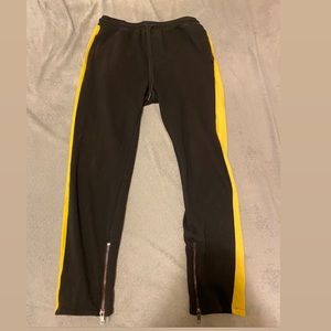 Black and Yellow Taped Joggers